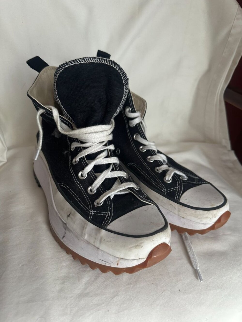 Converse Chuck Taylor Run Star Hike Black Canvas Sneakers Mens 10.5 Womens 12